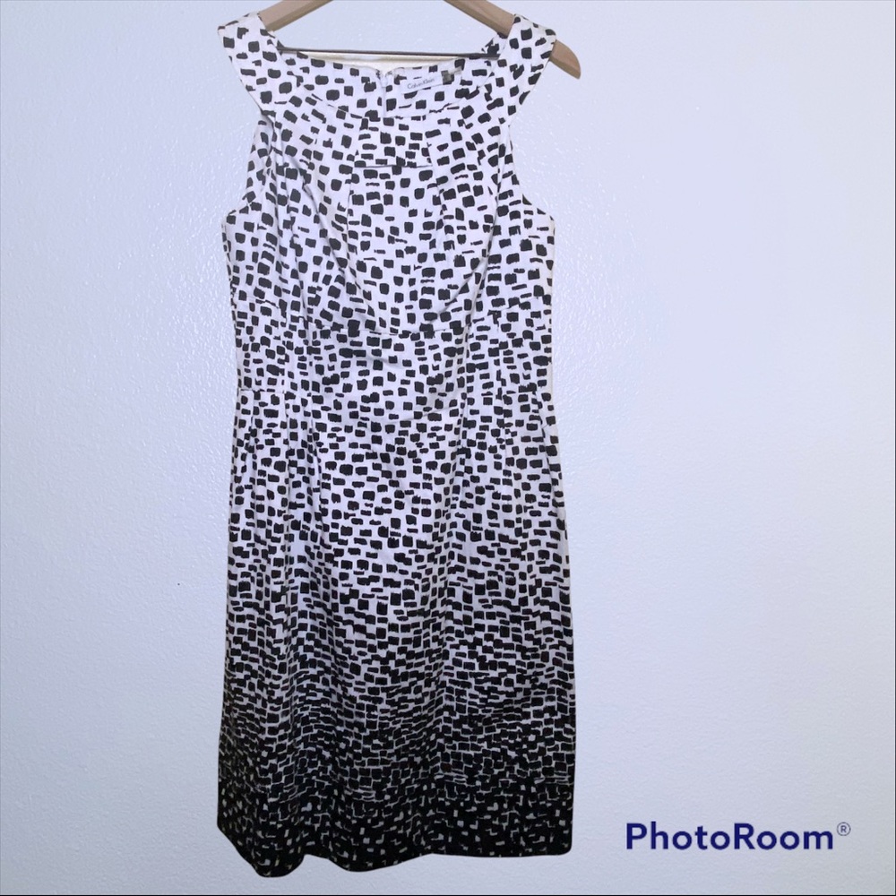 Calvin Klein Ombré Geometric Sleeveless Sheath Dress Size 10